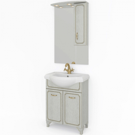 Зеркало-шкаф Kaksa Патина 004461 65 см бежевый с золотом фото