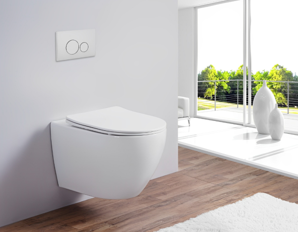 Унитаз подвесной безободковый Cerutti SPA Sella Aria CT9161 с сиденьем, белый матовый фото