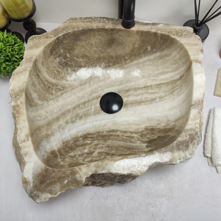 Накладная раковина из оникса Erozy Grey EO-00591 (51*45*15см) фото