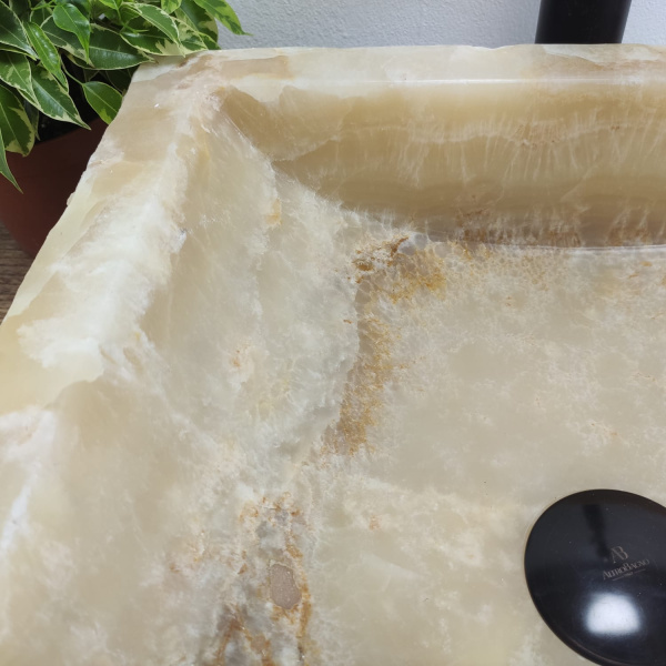 Накладная раковина из оникса Scuare Yellow SO-00903 (40*40*13) фото