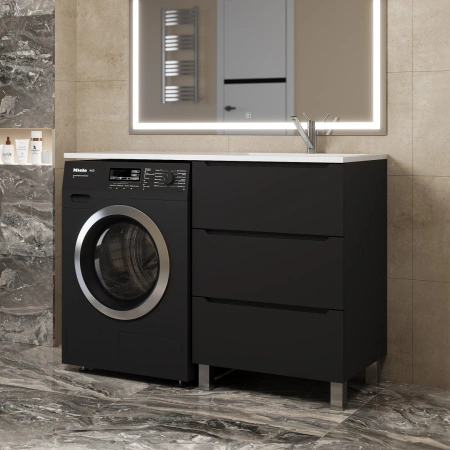 Тумба под стиральную машину Uperwood Tanos 120 TTanosVMF60B3 черная матовая фото