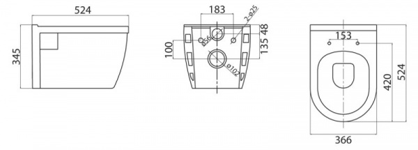 Унитаз подвесной BelBagno Loto BB070CHR безободковый фото