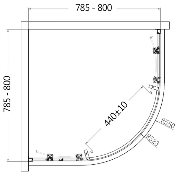 Душевой уголок AQUAme AQM3801F-8 80x80 хром фото