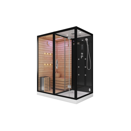 Душевая кабина с сауной Cerutti SPA Albano Nero Black CT8347 180x110 фото