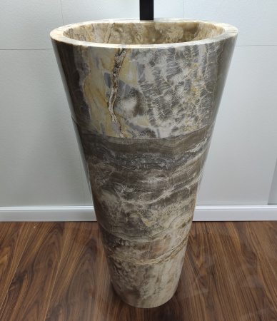 Раковина напольная из оникса Grey ON-01353 (45*45*90) фото