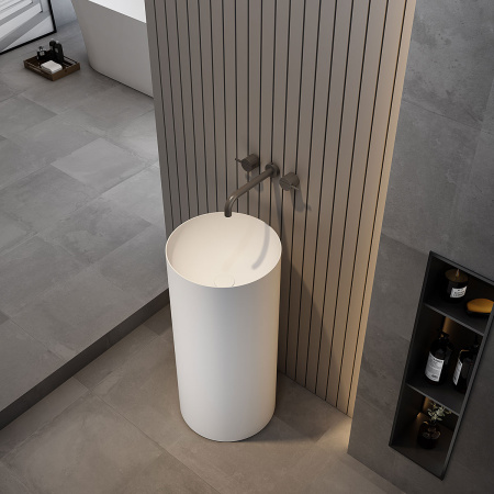 Напольная раковина Vincea Solid Surface VBS-6SP01MW 40x40 белая матовая фото