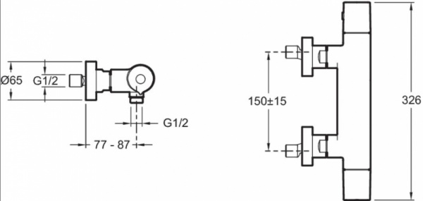 Термостатический смеситель для душа Jacob Delafon Avid E97384-CP фото