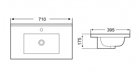Раковина WeltWassaer Deilbach DEILBACH 7517-70 MT-BL 70 см фото