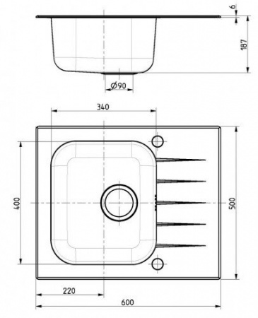 Мойка для кухни Alveus Vitro 10 черное стекло фото