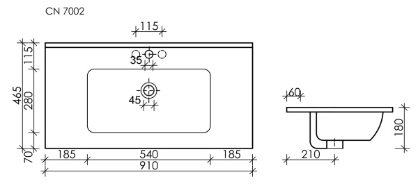 Раковина Ceramica Nova Element CN7002MB 91x46 черная матовая фото