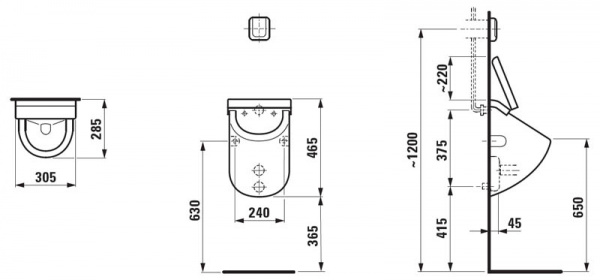 Писсуар Laufen Casa 8.4014.1.000.000.1 с крышкой 8.9414.1.000.000.1 фото