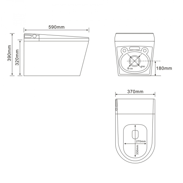 Электронный унитаз-биде импульсный Abber Bequem AC1119S с инсталляцией AC0101P2 фото