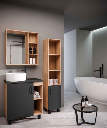 Тумба под раковину Grossman Флай 70 107002 серая фото