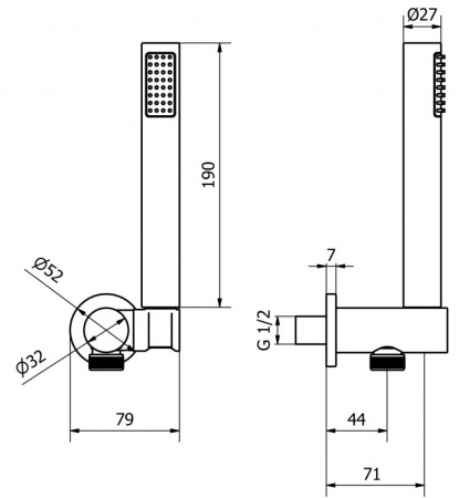 Душевая лейка со шлангом Cezares Stella STELLA-KDA-01-Cr фото