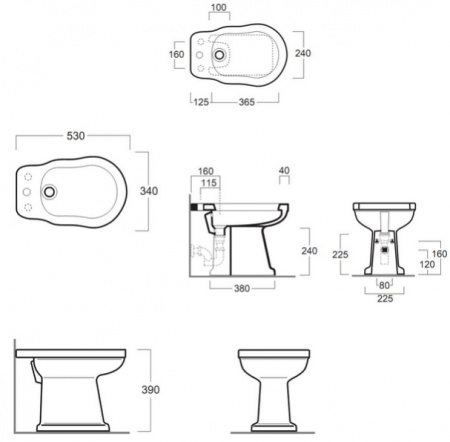 Биде напольное с желобом Simas Londra LO923bi*1 фото