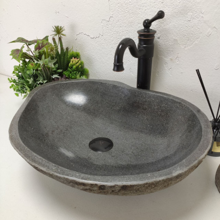 Накладная раковина из речного камня RS01475 (55*41*15) B11 фото