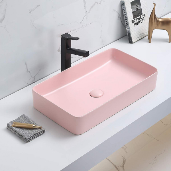 Накладная раковина CeramaLux NC 78189MP-3 розовая фото