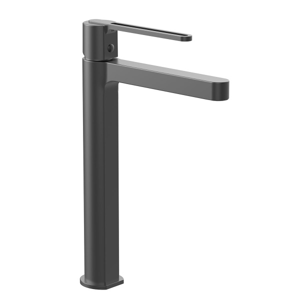 Высокий смеситель для раковины Vincea Rondo VBF-1R2GM вороненая сталь фото