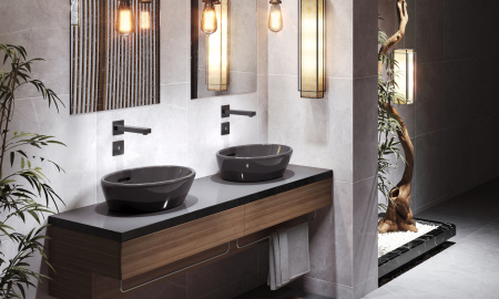 Сенсорный смеситель для раковины встроенный Timo Selene 2073/03SM Черный фото