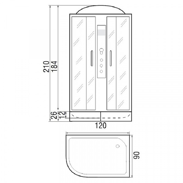 Душевая кабина River Nara 120/90/26 МТ R фото