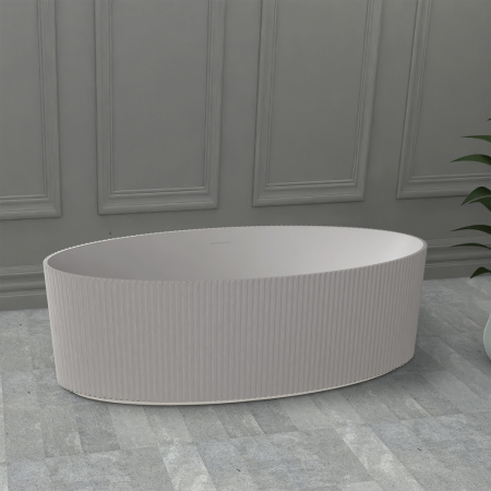 Ванна из искусственого камня Abber Stein AS9627 180x85 белая матовая фото