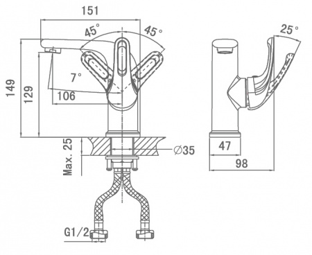 Смеситель для раковины D&K Eucharius Rhein DA1372101 фото