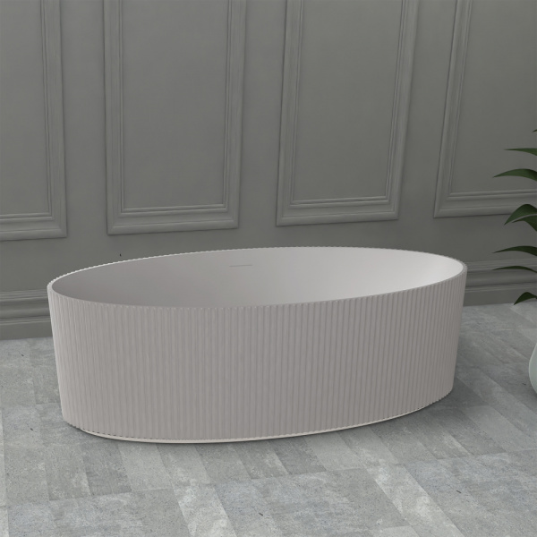 Ванна из искусственого камня Abber Stein AS9627 180x85 белая матовая фото