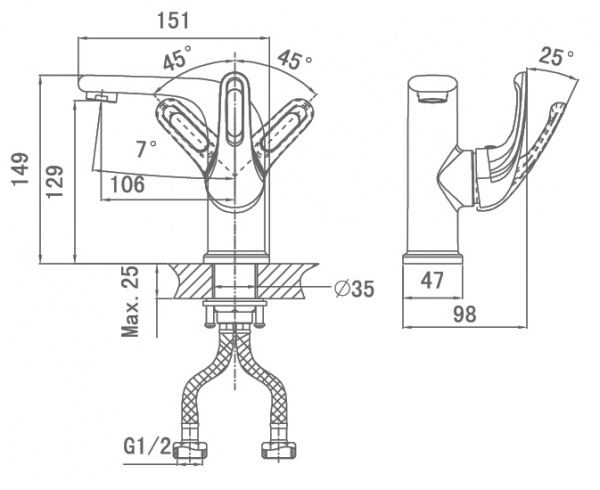 Смеситель для раковины D&K Eucharius Rhein DA1372101 фото