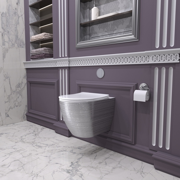 Унитаз подвесной Grossman Color GR-4455SWLS серебро фото