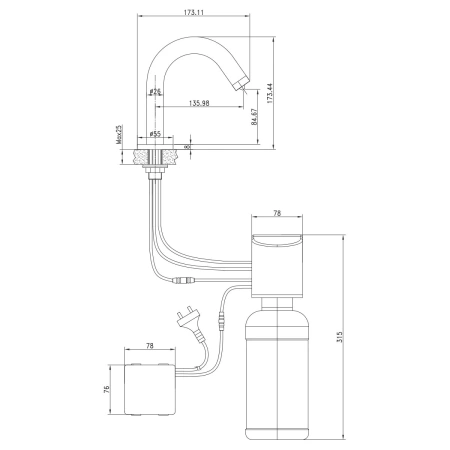 Дозатор для жидкого мыла Lemark Project  LM4644CE бесконтактный фото