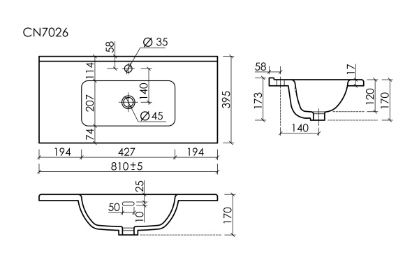 Раковина Ceramica Nova Compact CN7026 81x39 фото