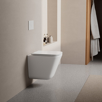 Подвесной унитаз со смывом торнадо Abber Rechteck AC1219TC с закрытым дном фото