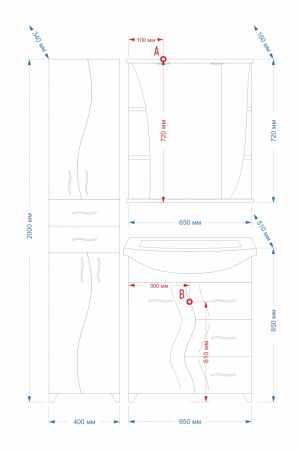 Зеркало-шкаф Misty Ладья 65 Э-Лад02065-01СвП фото