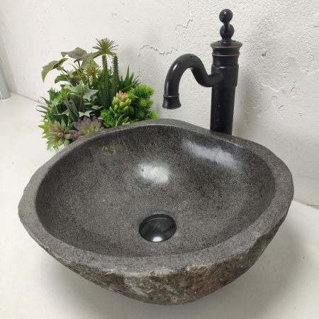 Накладная раковина из речного камня RS01524 (42*37*14) 40B фото