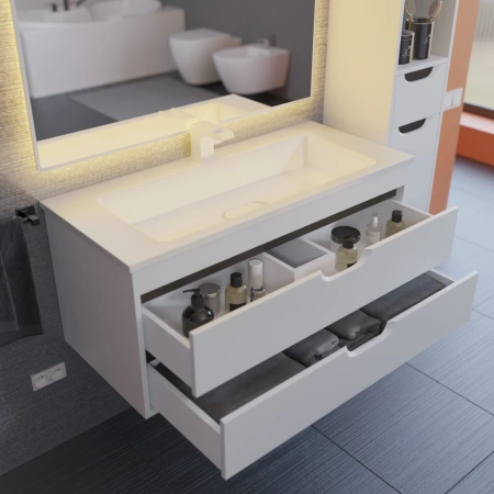 Тумба под раковину Uperwood Modul 100 2930205356 белая/графит фото