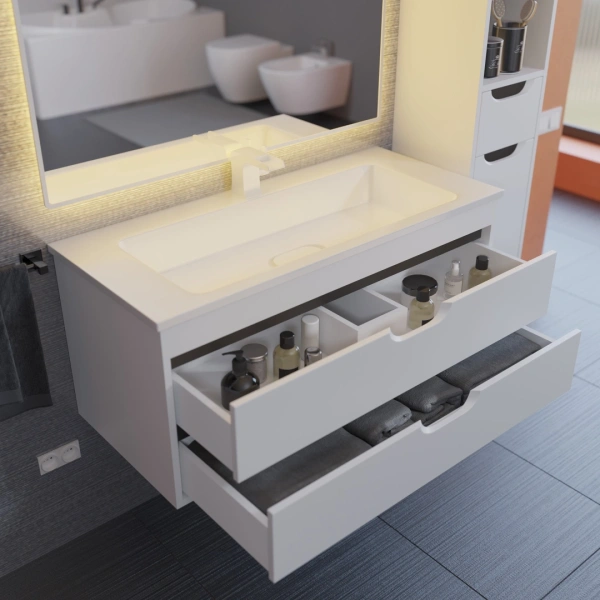 Тумба под раковину Uperwood Modul 100 2930205356 белая/графит фото