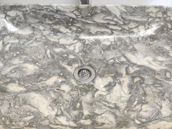 Раковина из мрамора Indo Square Doreng Grey Big OM-00248 фото