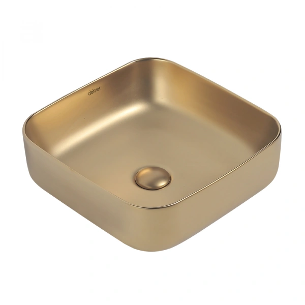 Накладная раковина Abber Rechteck AC2211MMG 38x38 золотая матовая фото