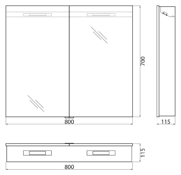 Зеркало-шкаф BelBagno SPC-2A-DL-BL-800 80 см фото