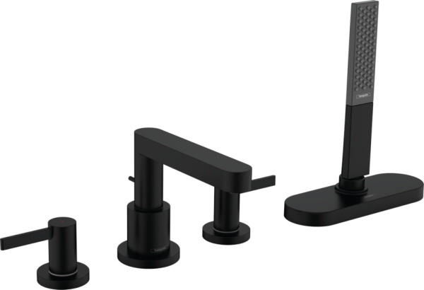 Смеситель на борт ванны Hansgrohe Finoris 76444670 черный матовый фото