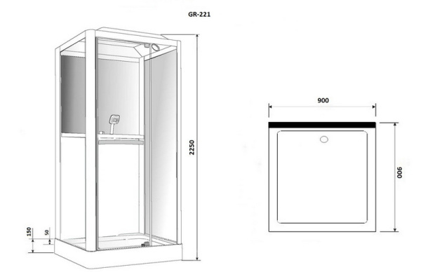 Душевая кабина Grossman GR221 90x90 фото