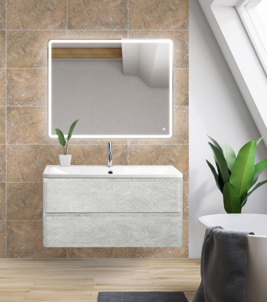Тумба под раковину BelBagno Albano ALBANO-1000-2C-SO-CVG 100 см Cemento Verona Grigio фото