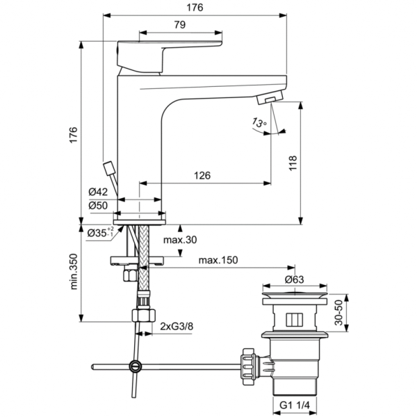 Смеситель для раковины Ideal Standard CERAFINE MODEL O BC496AA фото