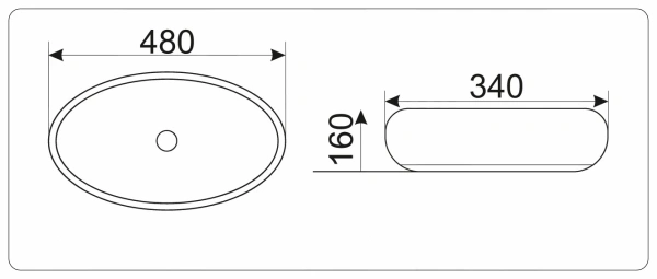 Накладная раковина GID 9030В 48х34 фото