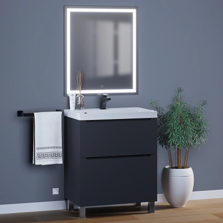 Тумба под раковину напольная Uperwood Tanos 70 291120332 черная матовая фото