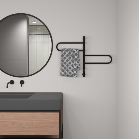 Электрический полотенцесушитель Vincea VTD-1R1CBE 44×60 черный, таймер фото