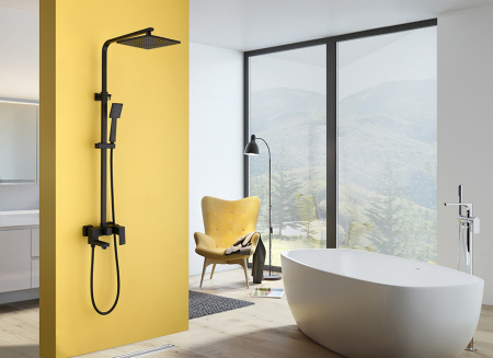 Душевая система Abber Daheim AF8216BL черная матовая фото