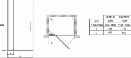 Душевая дверь Jacob Delafon Contra E22T120-GA 120 см фото
