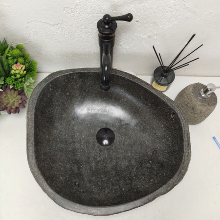 Накладная раковина из речного камня RS01520 (51*45*15) 50E фото