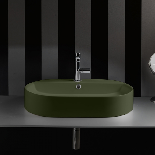 Раковина Kerasan Ciotola 028511*1 65x40 Verde muschio фото